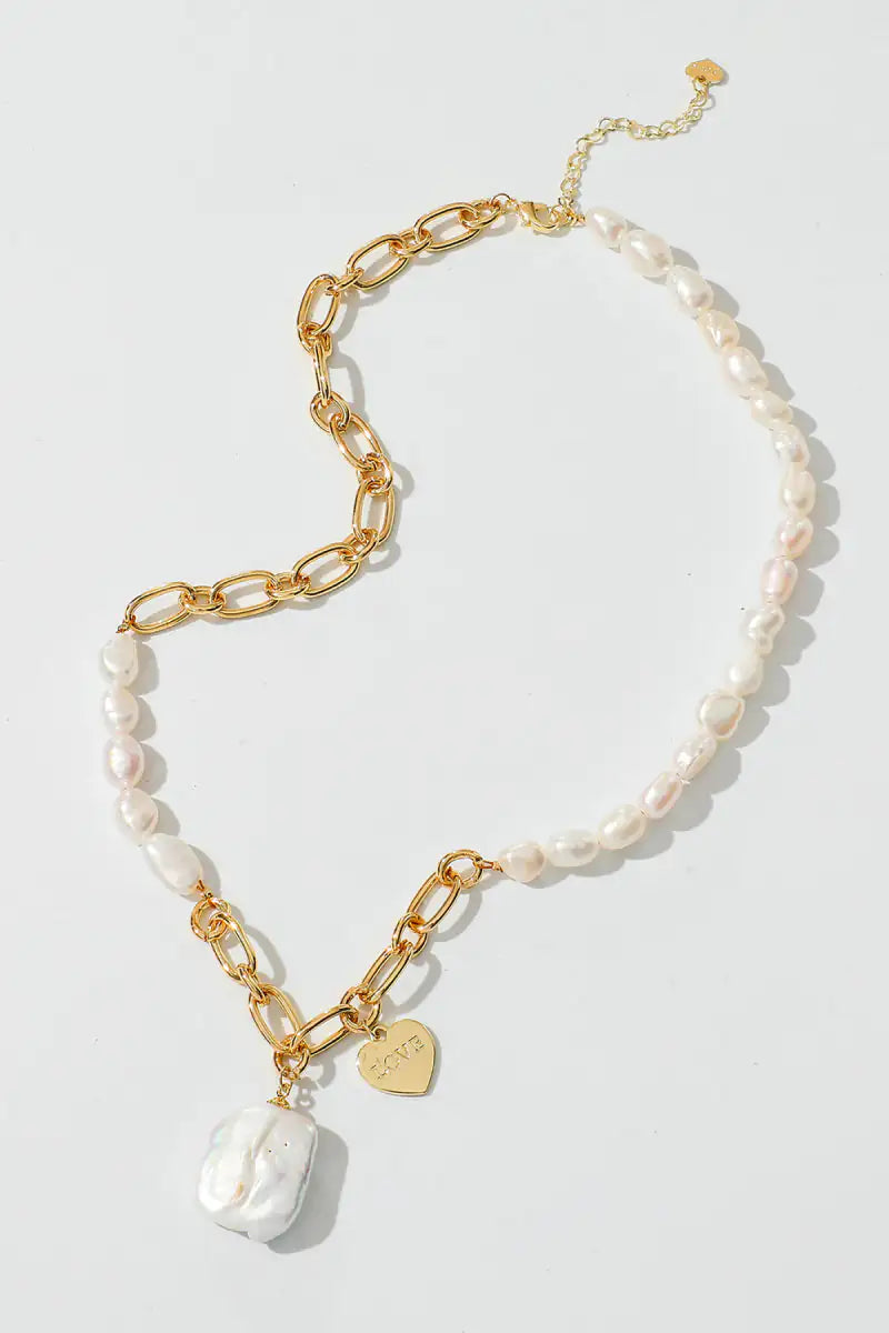 Elegant Gold Chain & Pearl Necklace for Timeless Style
