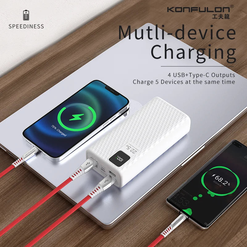 Power Bank 30000mAh With 20W PD Quick Charging Portability