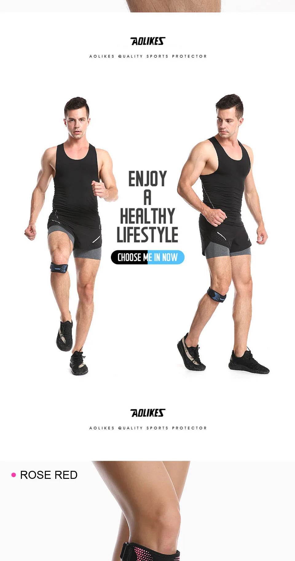 AOLIKES 1PCS Adjustable Knee Pad for Pain Relief Support