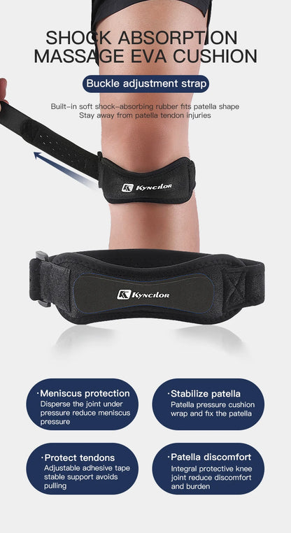 Adjustable 1 Piece Knee Patellar Tendon Support Sleeve