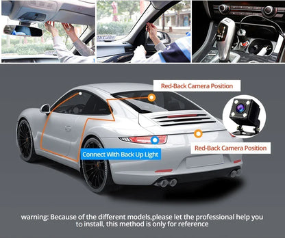 Car Dual Lens Dash Cam HD 1080P Front Rear Inside G-Sensor