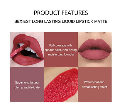 HANDAIYAN Matte Liquid Lipstick Set - Vibrant Long-Lasting Colors