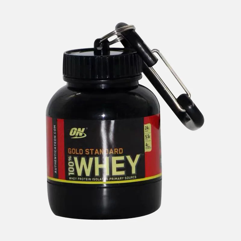 Portable Protein Powder & Pill Organizer Keychain for Travel