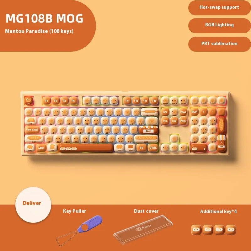 Steamed Bun Keyboard: Compact Bluetooth Office Essential