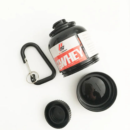 Portable Protein Powder &amp; Pill Organizer Keychain for Travel