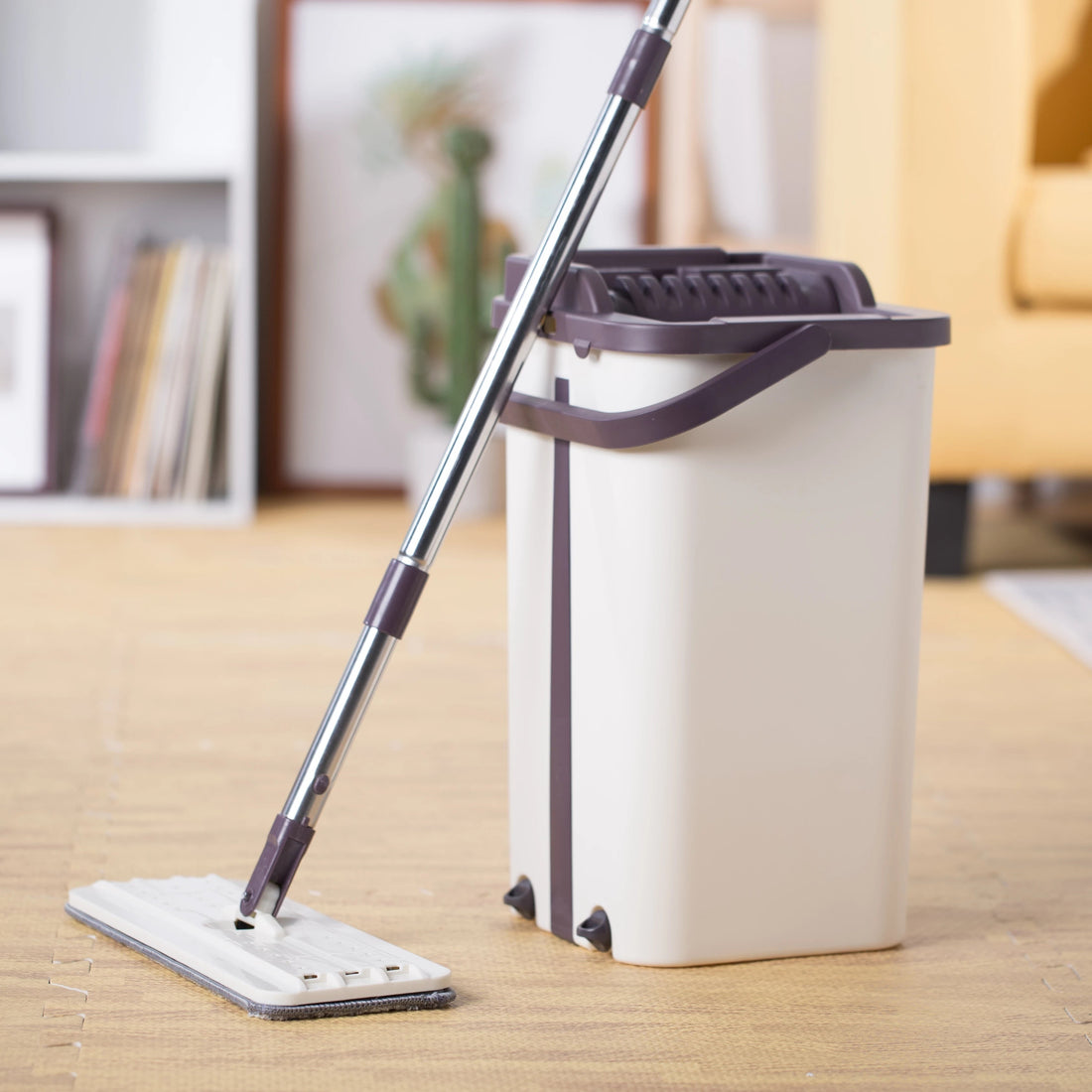 Hand Free Flat Mop and Bucket for Effortless Cleaning