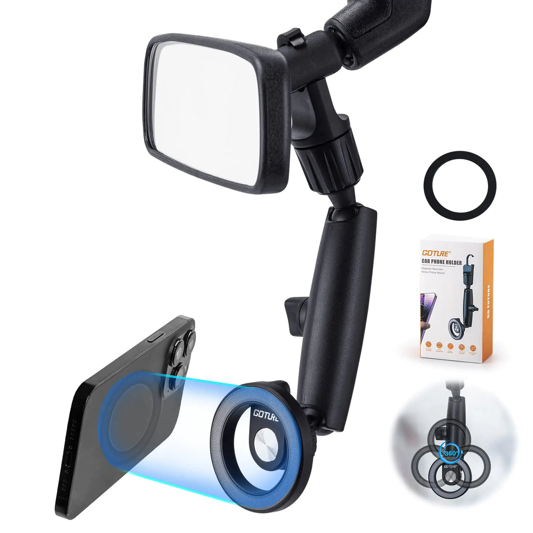 Goture Phone Mount for Car Rear View Mirror Holder
