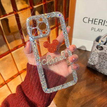 Bling Glitter 3D cute cartoon Diamond soft silicon phone case For iphone 15 14 13 12 11 Pro Max 7 8 Plus X XS XR MAX Clear Cover