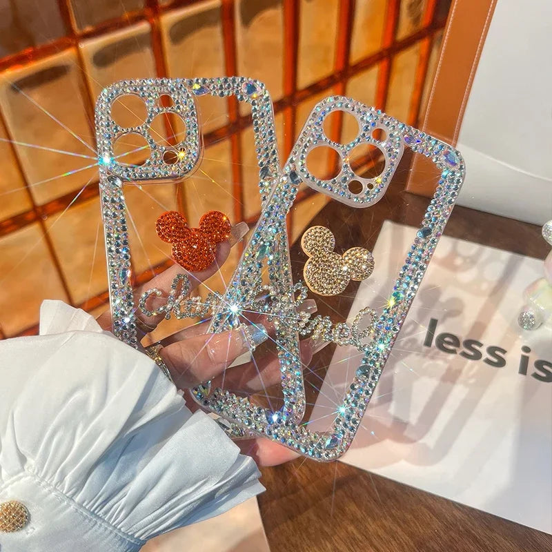 Bling Glitter 3D Cute Cartoon Diamond iPhone Case Clear Cover