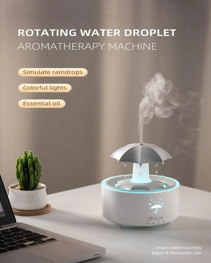 Umbrella Water Drop Air Humidifier with Colorful Light Raindrop Aroma Essential Oil Diffuser Aromatherapy Humidifier