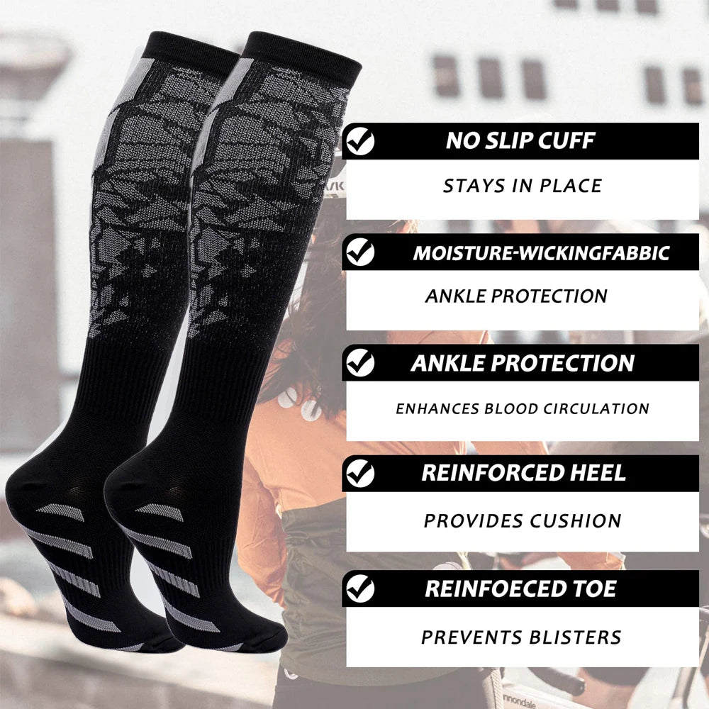 1Pair Compression Socks for Circulation and Outdoor Sports