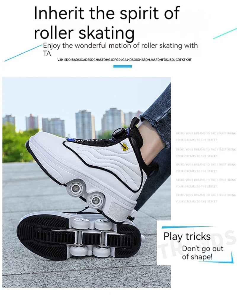 Unisex Automatic Retractable Roller Skates High Sneakers