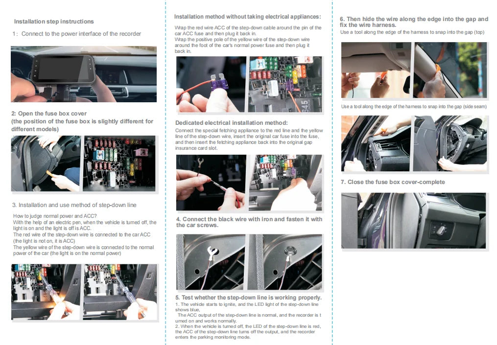 3 Channel Dash Cam Video Recorder with 24H Parking Monitor