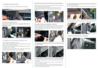 3 Channel Dash Cam Video Recorder with 24H Parking Monitor