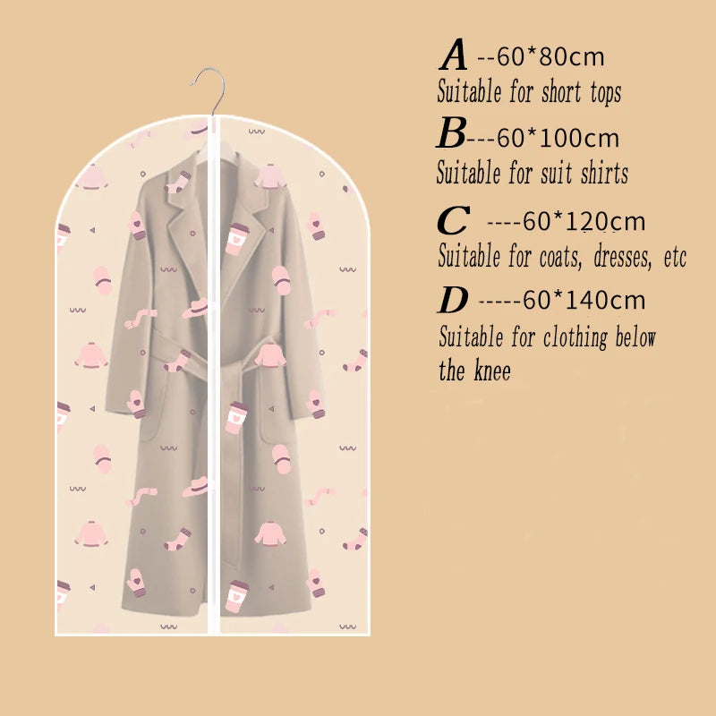 Clothes Hanging Dust Cover Wedding Dress Cover Suit Coat Storage Bag Garment Bags Organizer Wardrobe Hanging Clothing Organizers