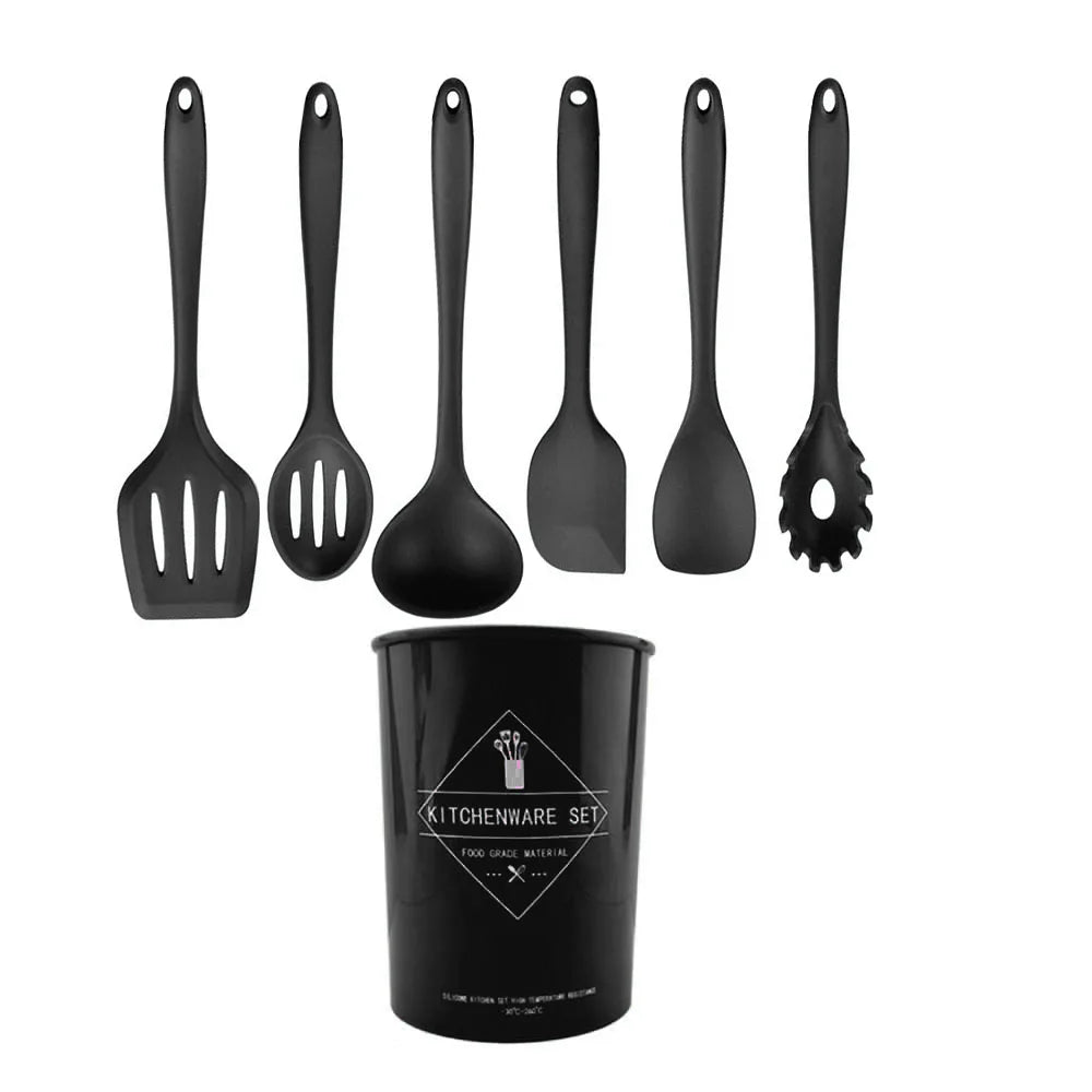 Green Heat Resistant Silicone Utensil Set for Non-Stick Cooking