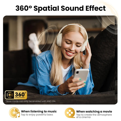 HAYLOU S30 Wireless Bluetooth 5.4 Headphones 80H Playtime