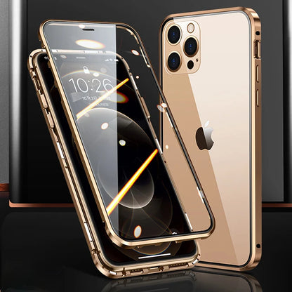 360° Full Protection Metal Magnetic Phone Case For iPhone 16 Pro Max 14 13 12 11 15 Pro Max X XS XR Plus