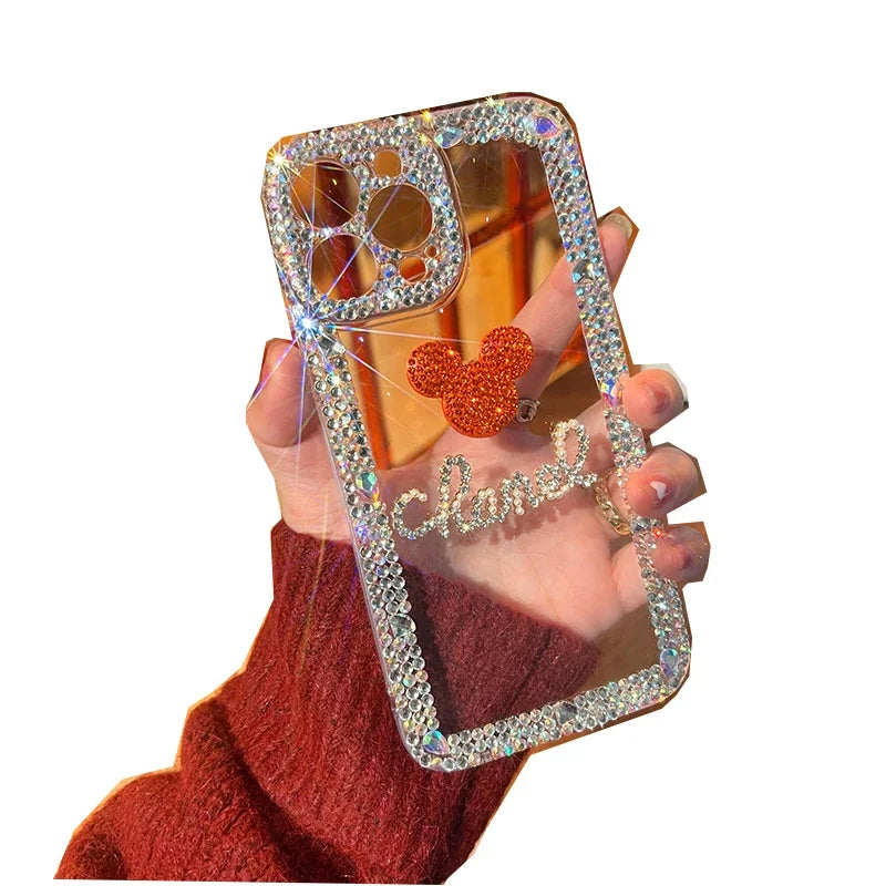 Bling Glitter 3D cute cartoon Diamond soft silicon phone case For iphone 15 14 13 12 11 Pro Max 7 8 Plus X XS XR MAX Clear Cover