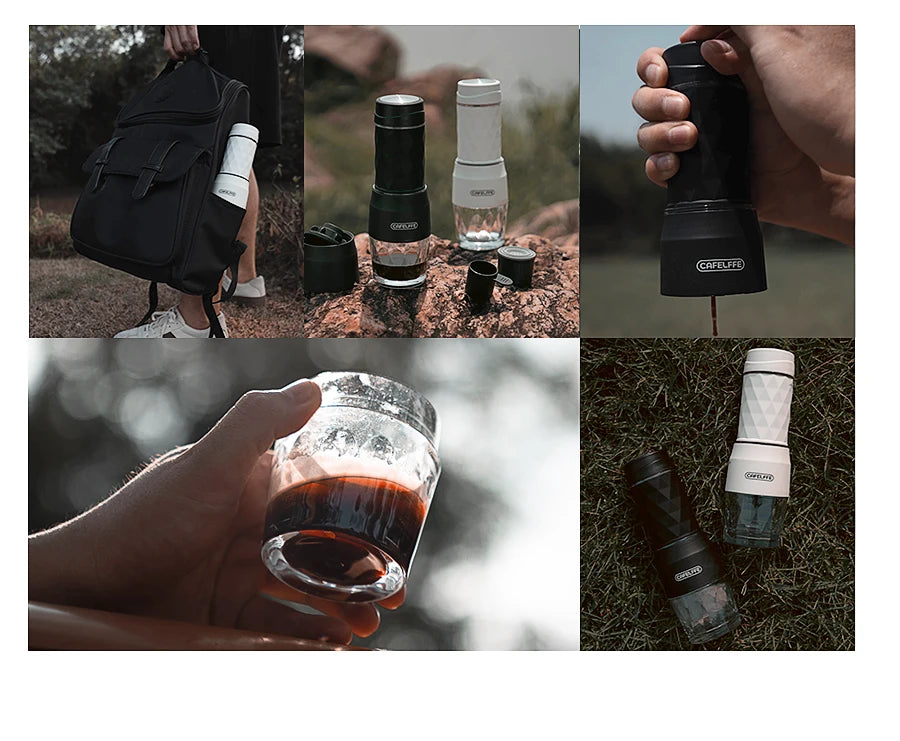 Cafelffe 3 In1 Portable Coffee Machine Hot/Cold Water Manual Espresso Maker For Capsule &amp; Ground Hand Press Brewer hiking Travel