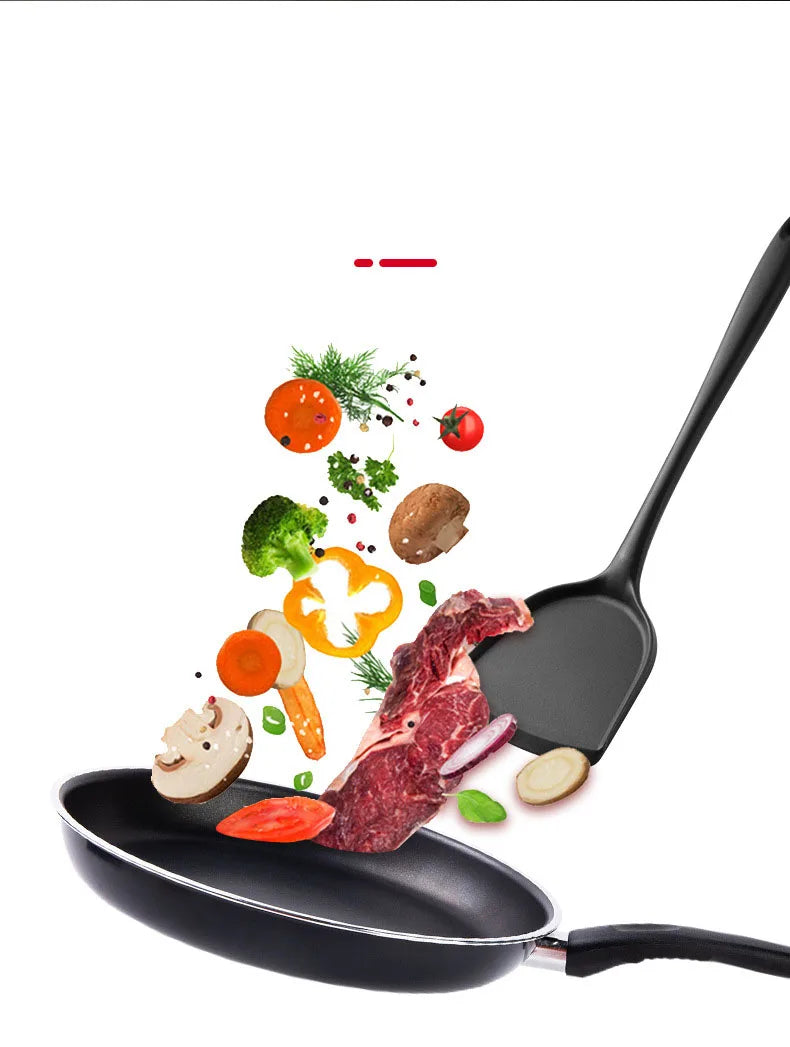 New Non-Stick Black Silicone Kitchen Utensils Set