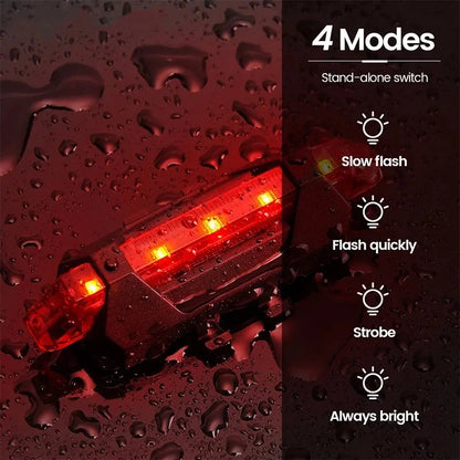 USB Rechargeable Bike Light Set Front Rear Cycling Lamps