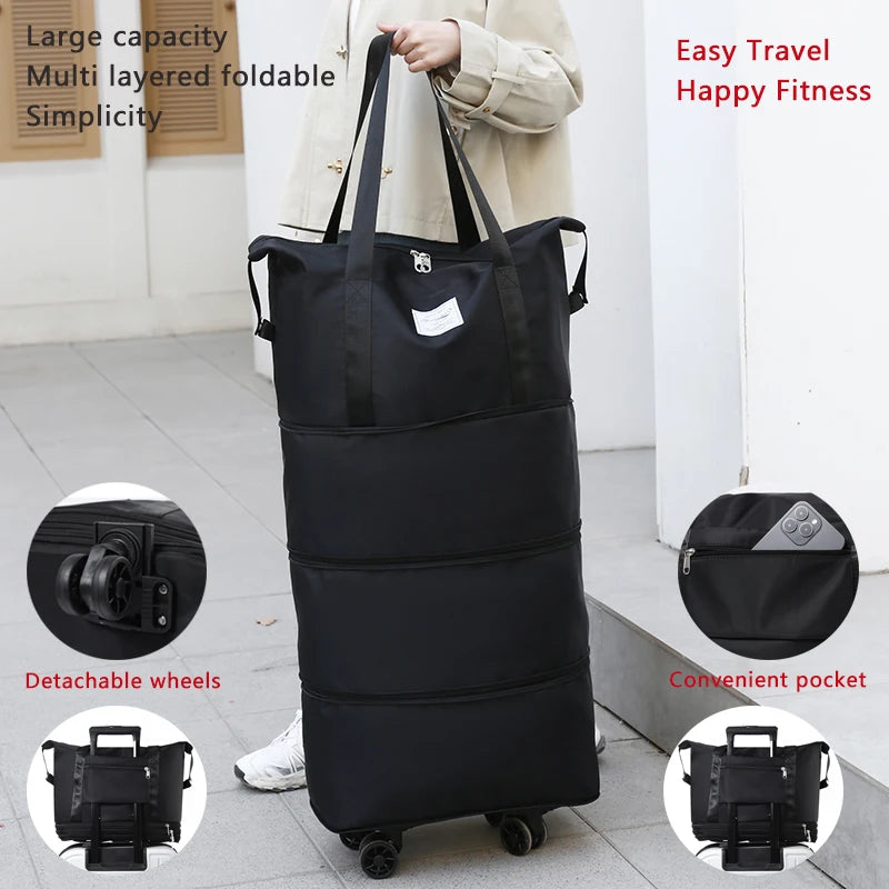 Giant Rolling Travel Duffel Bag - Spacious Lightweight Luggage
