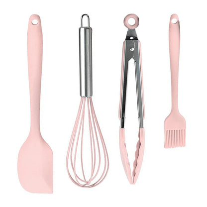 Green Heat Resistant Silicone Utensil Set for Non-Stick Cooking