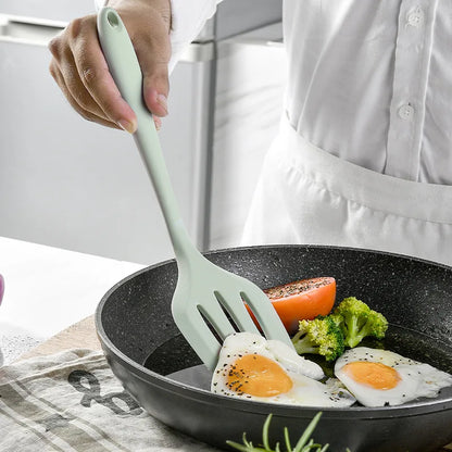Green Heat Resistant Silicone Utensil Set for Non-Stick Cooking