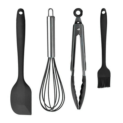 Green Heat Resistant Silicone Utensil Set for Non-Stick Cooking