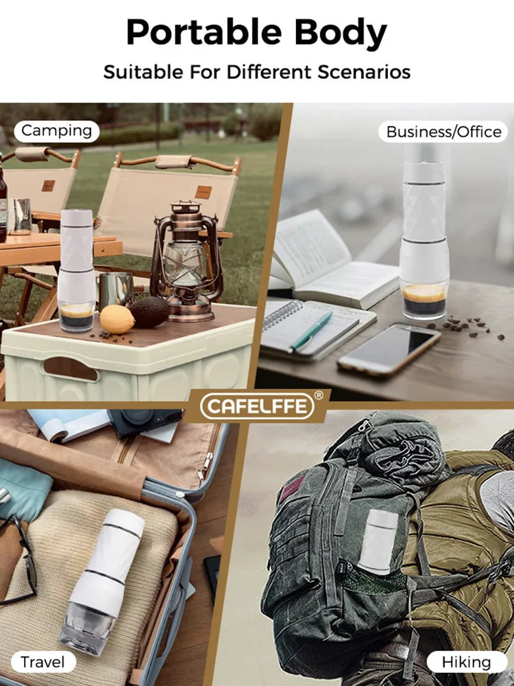 Cafelffe 3 In1 Portable Coffee Machine Hot/Cold Water Manual Espresso Maker For Capsule &amp; Ground Hand Press Brewer hiking Travel