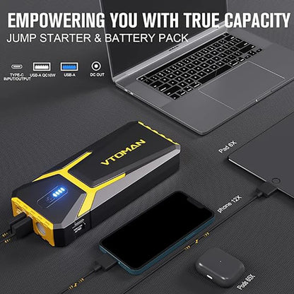 VTOMAN Power Bank 20000mAh Jump Starter 4500A Car Charger