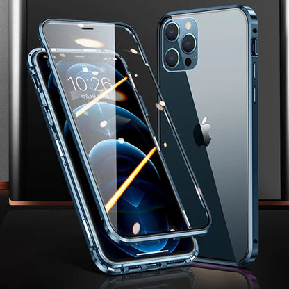 360° Full Protection Metal Magnetic Phone Case For iPhone 16 Pro Max 14 13 12 11 15 Pro Max X XS XR Plus