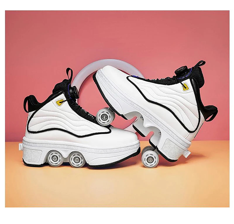 Unisex Automatic Retractable Roller Skates High Sneakers