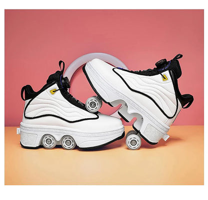 Unisex Automatic Retractable Roller Skates High Sneakers