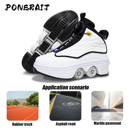 Unisex Automatic Retractable Roller Skates High Sneakers