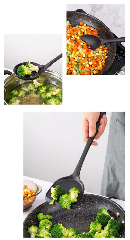 New Non-Stick Black Silicone Kitchen Utensils Set