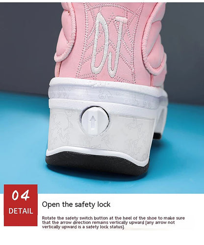 Unisex Automatic Retractable Roller Skates High Sneakers