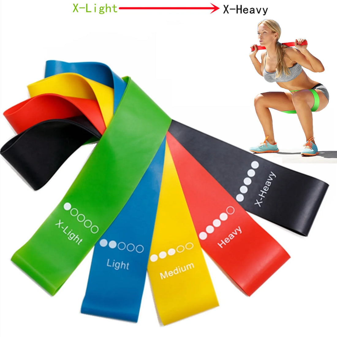 5Pcs/Set Yoga Resistance Rubber Bands for Fitness Training