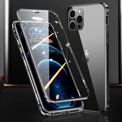 360° Full Protection Metal Magnetic Phone Case For iPhone 16 Pro Max 14 13 12 11 15 Pro Max X XS XR Plus