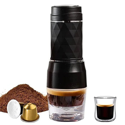 Cafelffe 3 In1 Portable Coffee Machine Hot/Cold Water Manual Espresso Maker For Capsule &amp; Ground Hand Press Brewer hiking Travel