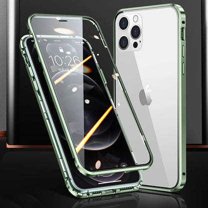 360° Full Protection Metal Magnetic Phone Case For iPhone 16 Pro Max 14 13 12 11 15 Pro Max X XS XR Plus