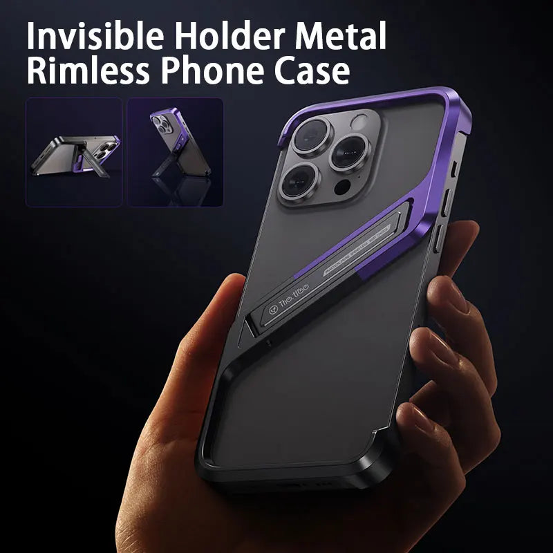 Metal Stand Contrast Color Phone Case For iPhone Pro Max