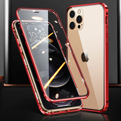 360° Full Protection Metal Magnetic Phone Case For iPhone 16 Pro Max 14 13 12 11 15 Pro Max X XS XR Plus