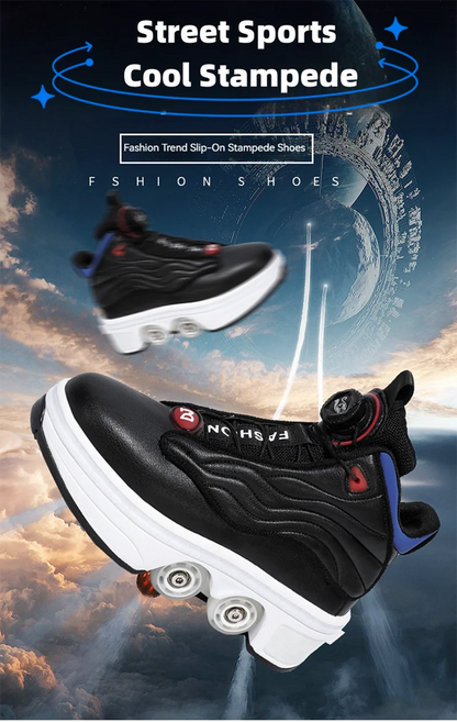 Unisex Automatic Retractable Roller Skates High Sneakers