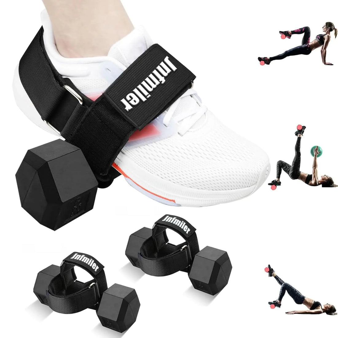 Adjustable 2 Pcs Dumbbell Foot Attachment for Leg Workouts