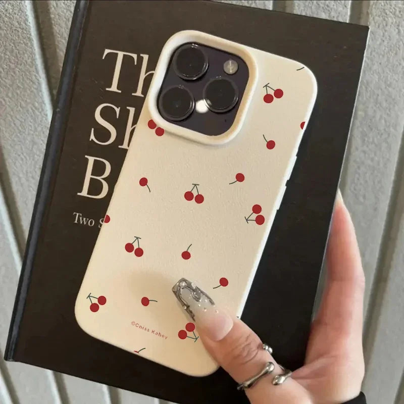 Cute Cartoon Cherry Lichee Pattern Silicone Phone Case
