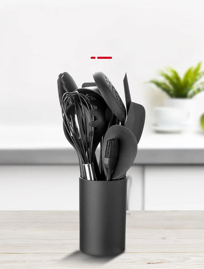 New Non-Stick Black Silicone Kitchen Utensils Set