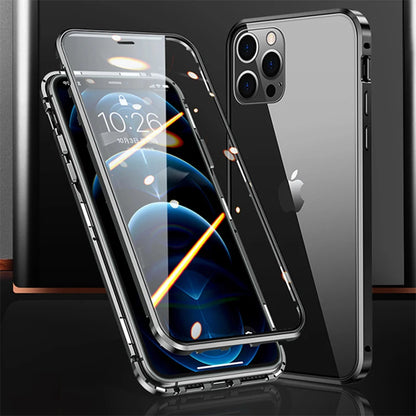 360° Full Protection Metal Magnetic Phone Case For iPhone 16 Pro Max 14 13 12 11 15 Pro Max X XS XR Plus