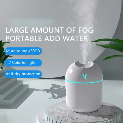 Mini Ultrasonic 250ML Air Humidifier With Romantic Light